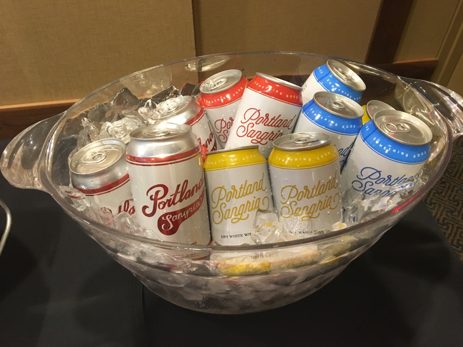 Cans chilling on ice